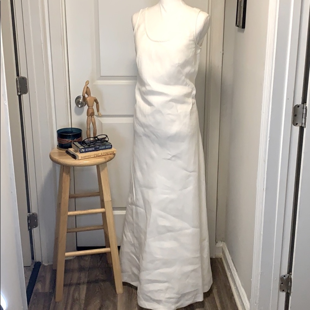 Spiegel Linen long sleeveless Dress White SZ 4